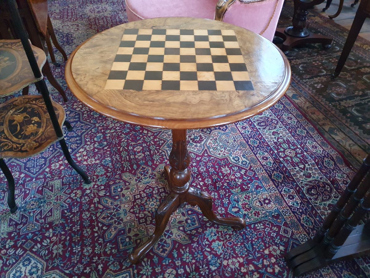 Victorian Walnut Chess Table